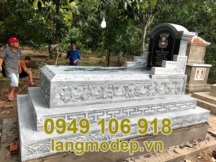 Mộ đá tam cấp đẹp tinh xảo