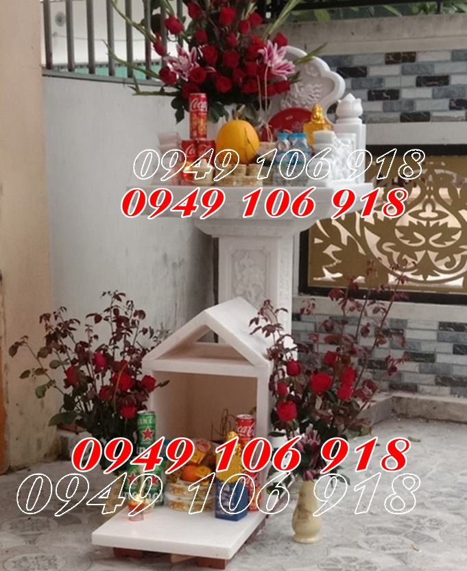 Bàn thờ thiên ngoài trời 2 tầng bằng đá trắng Bàn thờ thiên ngoài trời 2 tầng bằng đá trắng