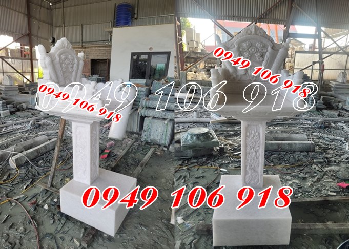 Bàn thờ thiên ngoài trời bằng đá trắng 2 tầng Bàn thờ thiên ngoài trời bằng đá trắng 2 tầng