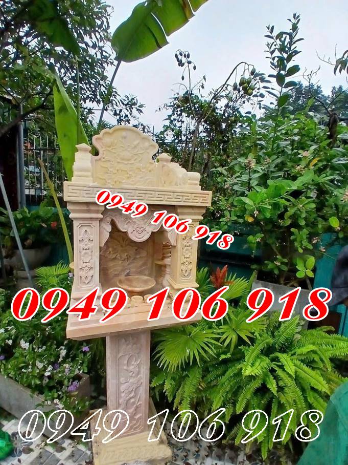 Mẫu bàn thờ thiên 2 tầng bằng đá vàng Mẫu bàn thờ thiên 2 tầng bằng đá vàng